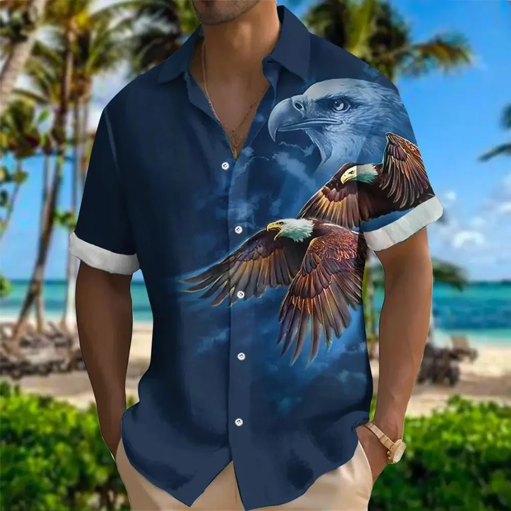 

Hawaiian Men Shirt 3D Animal Print Shirt Man Woman Oversized Casual Fashion Short Sleeves Shirts Button Lapel Streetwear Clothes