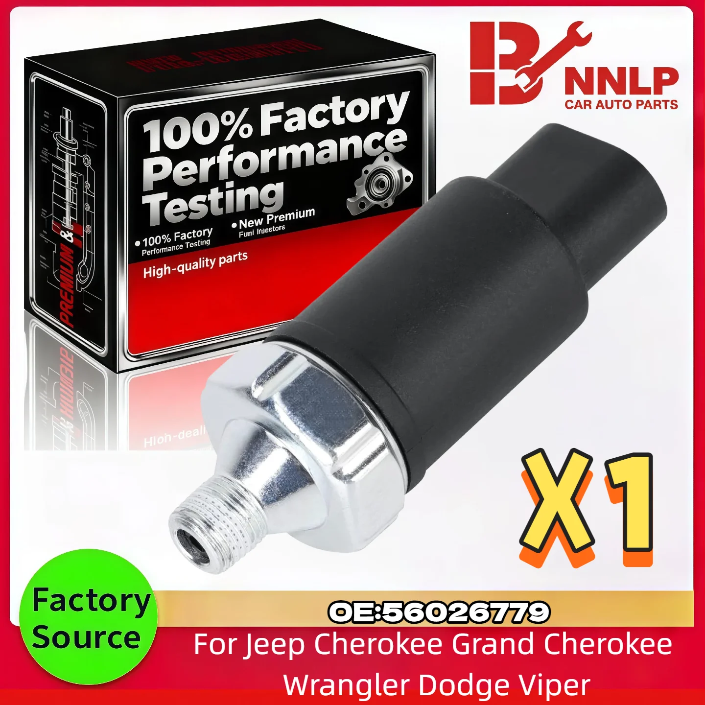 Interruptor de presión de aceite de motor y unidad emisora compatible con Jeep Cherokee Grand Cherokee Wrangler Dodge Viper 56026779