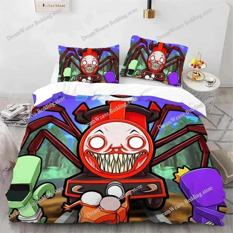 Choo Choo Charles Bedding Set Single Twin Full Queen King Size Bed Set Adult Kid Bedroom Duvet Cover Sets 3D Print Game Bed