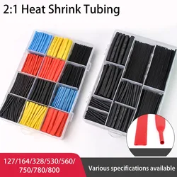 127-750pcs Heat-shrink Tubing Thermoresistant Tube Heat Shrink Wrapping Kit Electrical Connection Wire Cable Insulation Sleeving