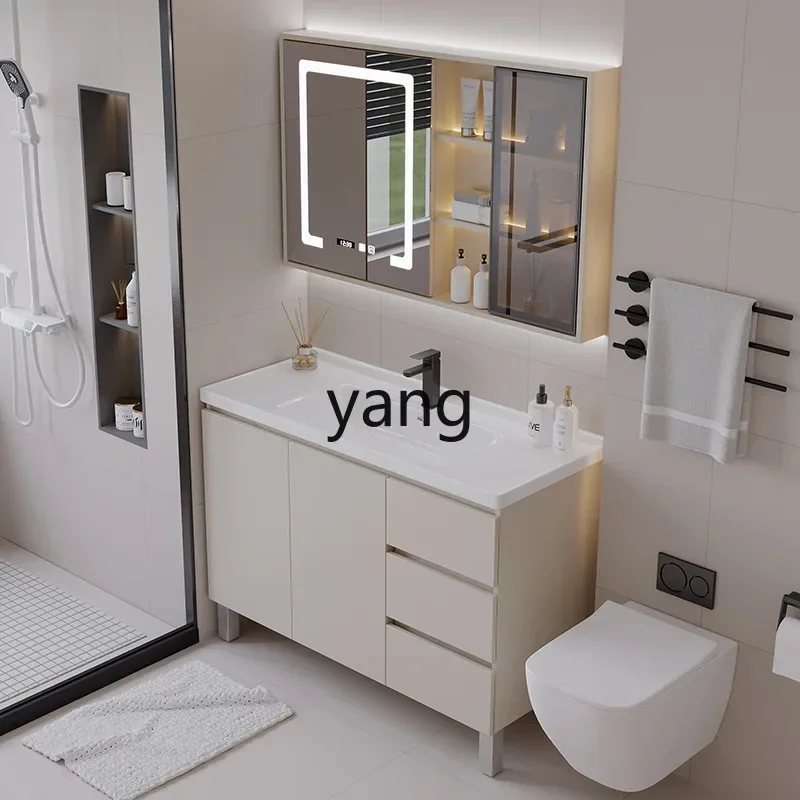 CX  floor-to-ceiling toilet hand wash face wash basin cabinet ceramic integrated basin bathroom cabinet combination