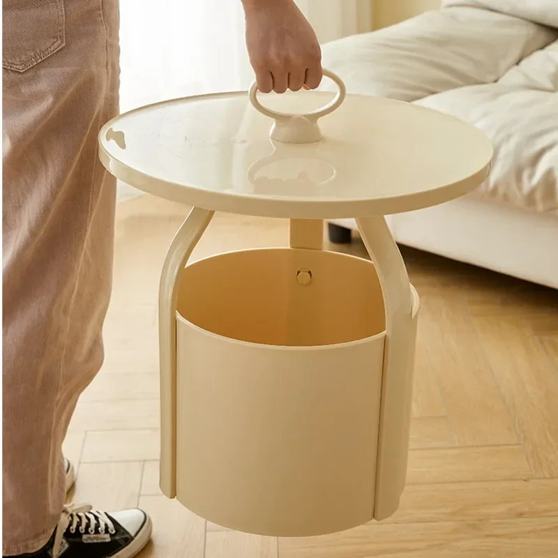 Minimalist Modern Hand Twisted Small Coffee Table Medieval Cream Style Movable Bedside Storage Cabinet Creative Sofa Side Table