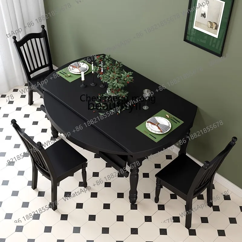 X  Retro, all solid wood dining table dining chair combination retractable folding, dining table rectangle