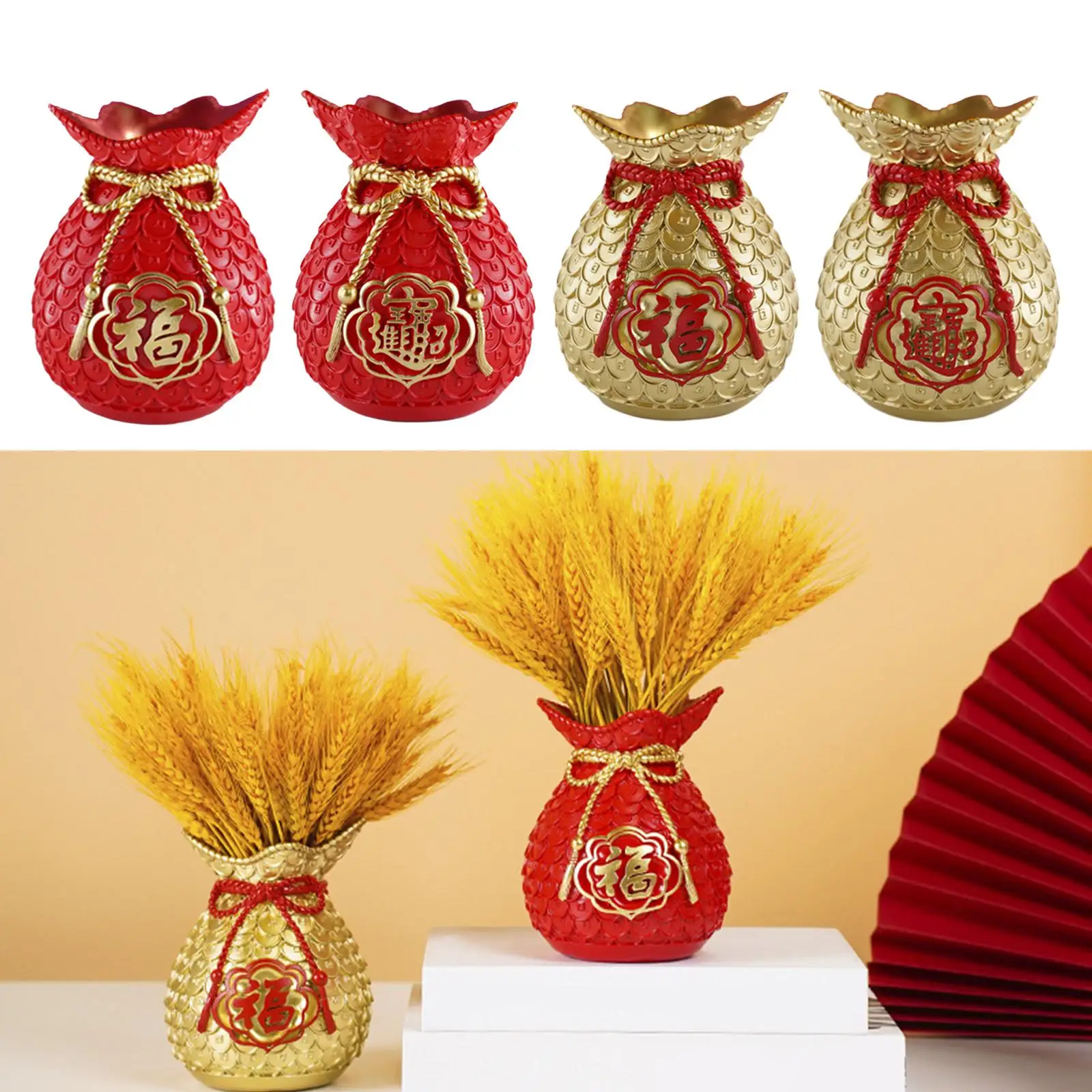 Flower Vase Creative Fortune Bag for Cabinet Furniture Table Ornaments