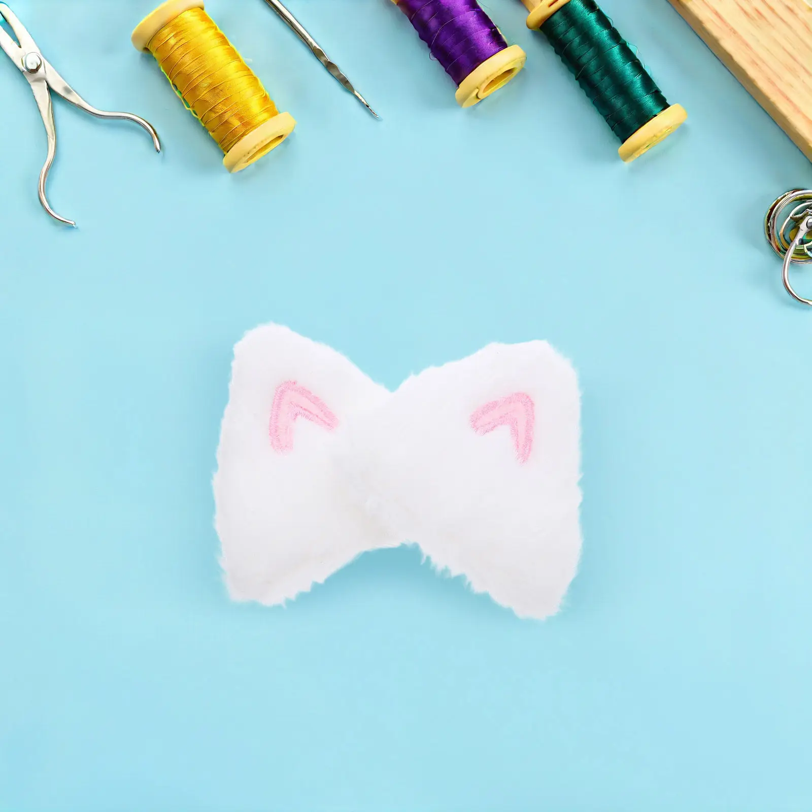 

10Pcs Adorable Bunny Ear Charms Soft Skin-Friendly Fabric for DIY Hair Clips Headbands Cosplay Crafting Easter Accessories Cute