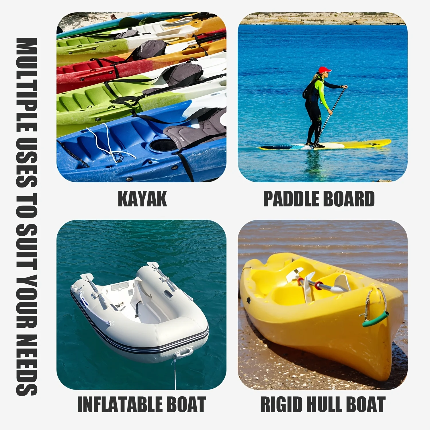 KOETSU 0.7 kg/1.5 lb Painted Color Anchor Kit is suitable for mooring inflatable boats, kayaks, and various small vessels.