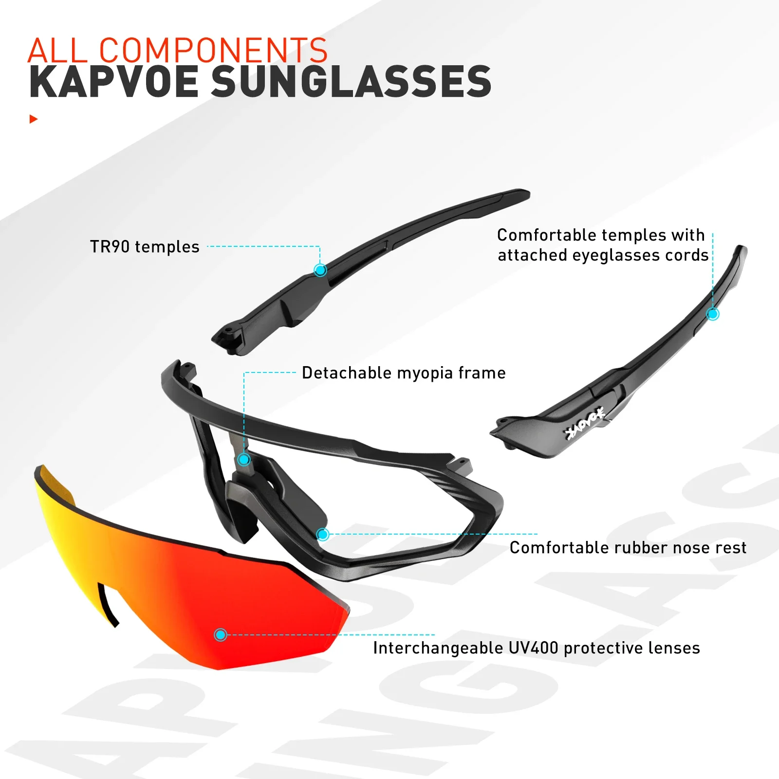 Kapvoe Men Brand Fishing Mountainee Cycling Sunglasses Women Road Bike Goggles Bicycle Glasses Cycling Eyewear Oculos Ciclismo