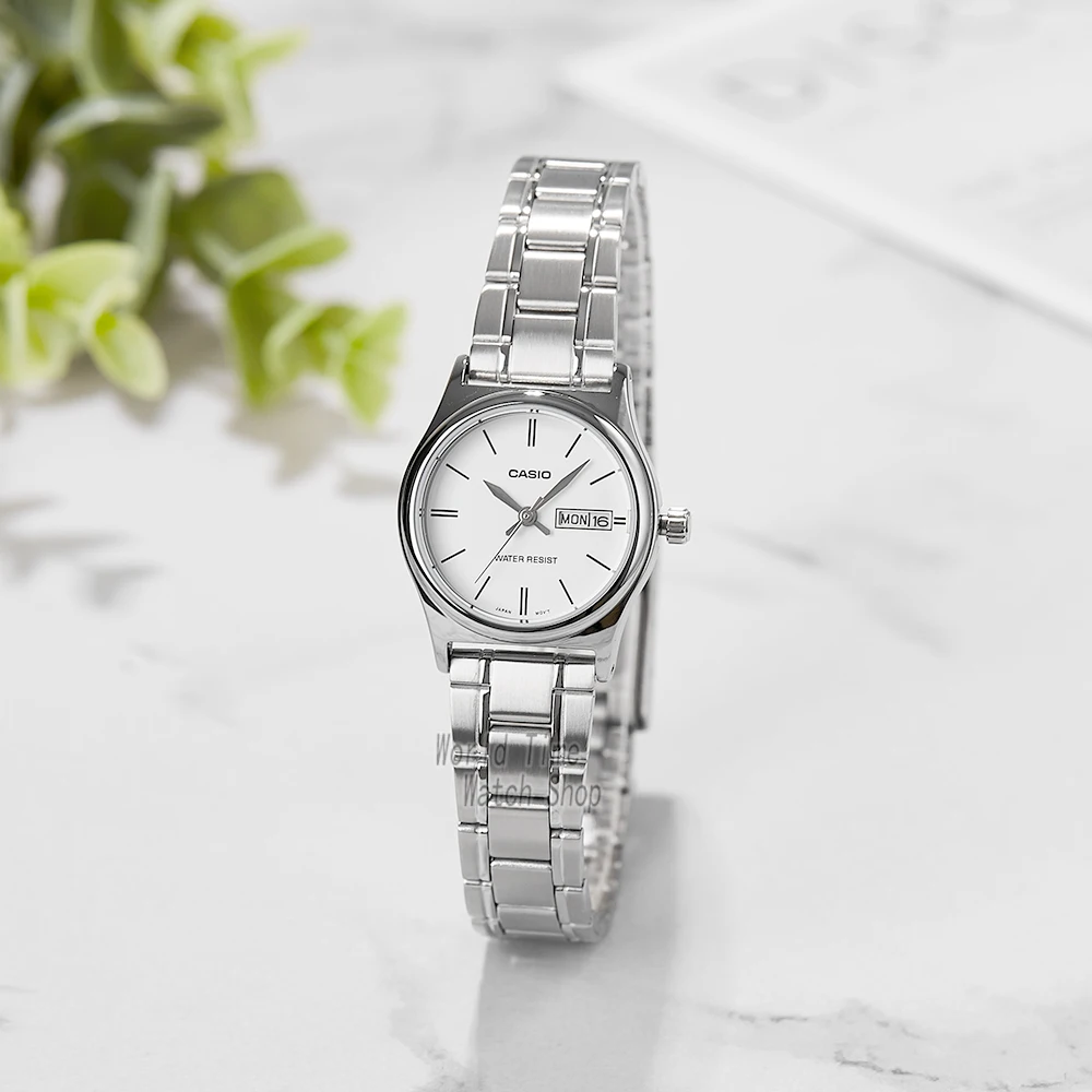 Casio-reloj de pulsera de cuarzo para mujer, conjunto de relojes de lujo, resistente al agua, luminoso