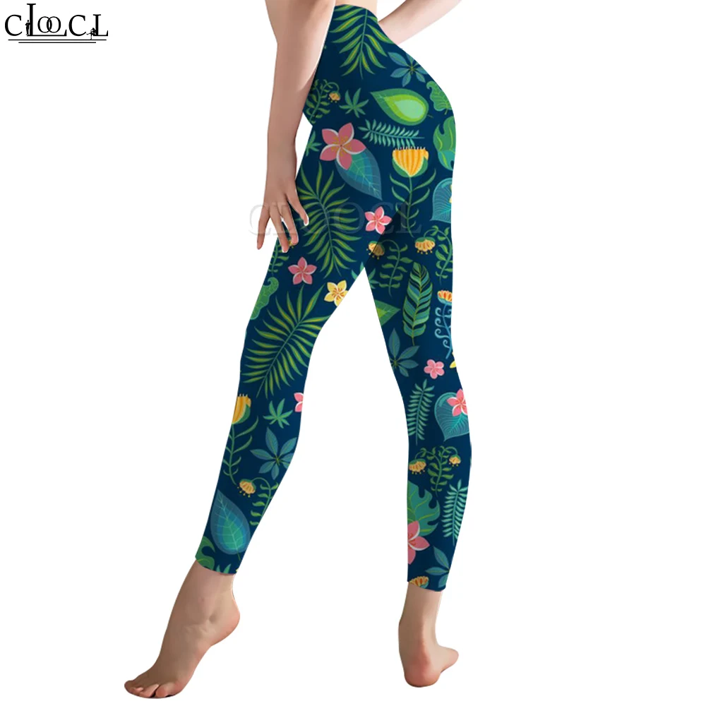 CLOOCL Fashion Hawaii Women Legging Green Weed Pattern 3D Printed Casual Trousers for Female Gym Workout Stretch Yoga Pants