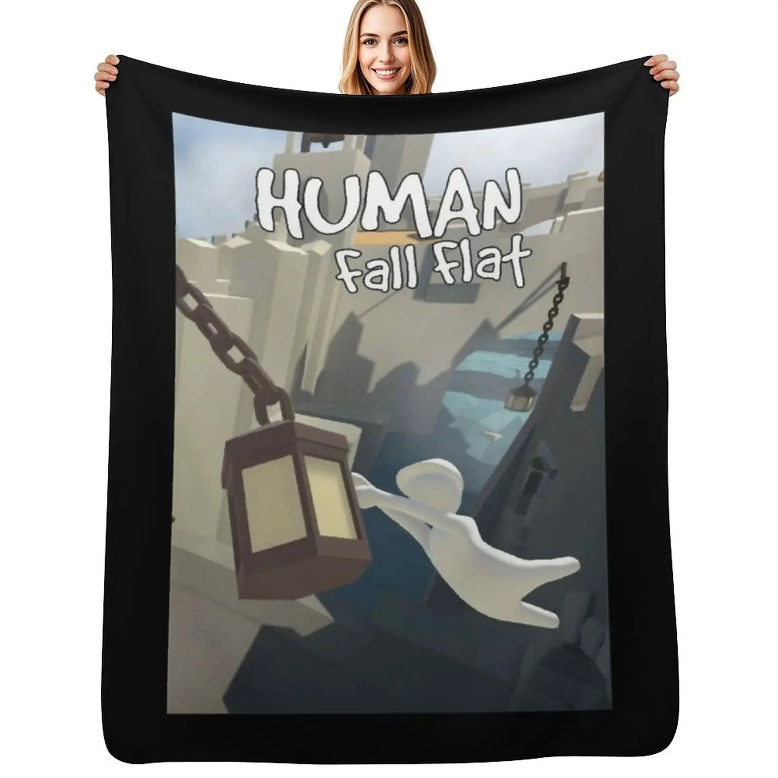 

Human Fall Flat Throw Blanket Thermals For Travel Sleeping Bag Soft Beds Plaid on the sofa Blankets