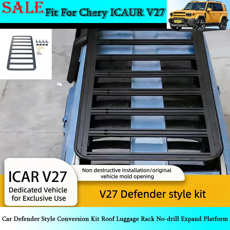 Fit for Chery ICAR V27 Car Defender Style Conversion Kit Roof Luggage Rack No-drill Expand Platform Specialized Modified Parts