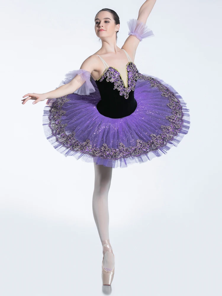 Tutu de Ballet Professionnel Violet Foncé pour Fille et Femme, Robe de Performance, Costumes de brevFzLake, la Belle au Bois Dormant