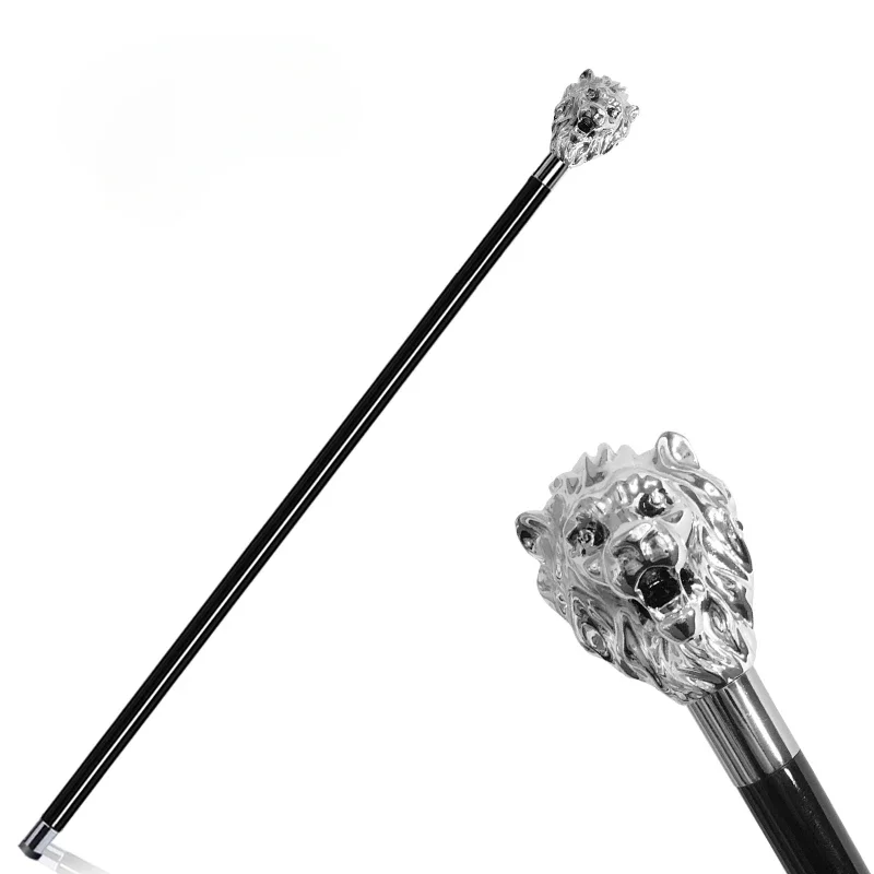 BIJIA gentleman's walking stick crutch scepter British style domineering silver lion civilization walkin