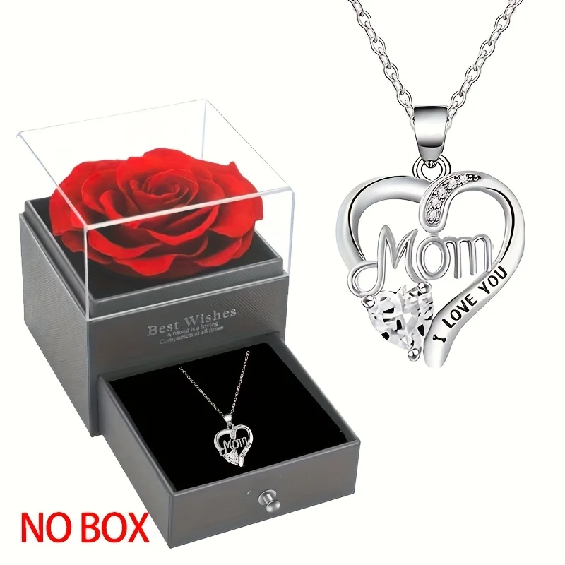Collar con colgante en forma de corazón de estilo elegante, diseño hueco, regalo para el día de la madre, fiesta, adecuado para mejores amigos sin caja
