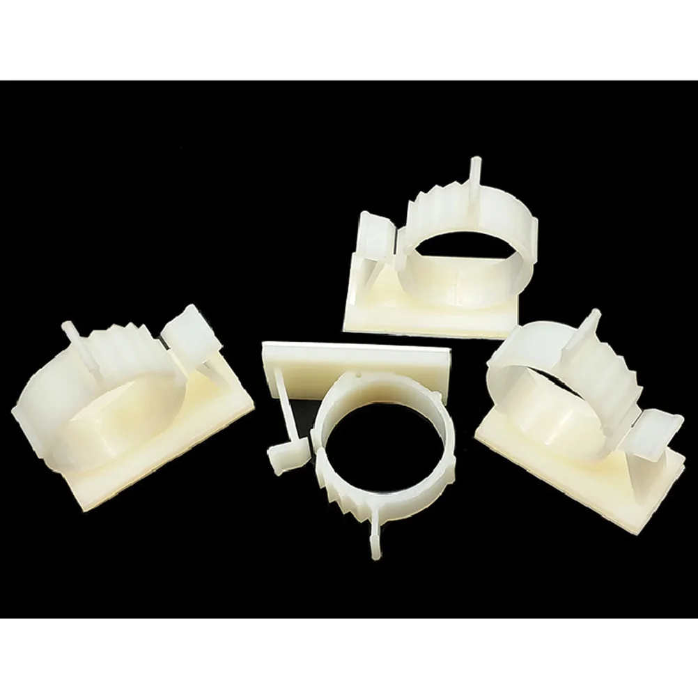 

50Pcs Cable Clips Holder Adjustable Self Adhesive Cord Clips for Desk Wire Clamp Cable Organizer Management Fasteners White