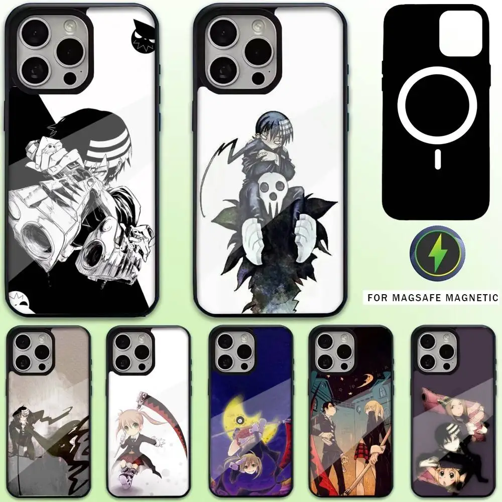 

Anime S-Soul Eater Phone Case For iPhone17,16,15,14,13,12,11 Plus,Pro Max Magnetic For Magsafe Wireless Charging