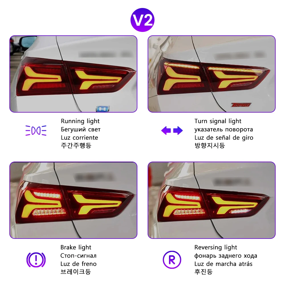 

2PCs LED Tail Lights For Chevrolet Malibu XL 2016-2022 DRL Fog Reverse Brake Signal Plug And Play Car Rear Tail Light Assembly