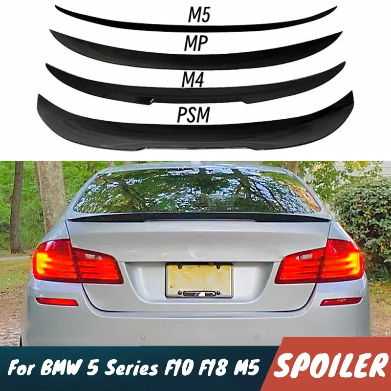 

Для BMW 5 серии F10 F18 M5 520i 525i 528i 530i 535i M4 MP PSM Стиль Карбоновая глянцевая черная задняя крышка багажника Автомобильный спойлер Крылья Тюнинг