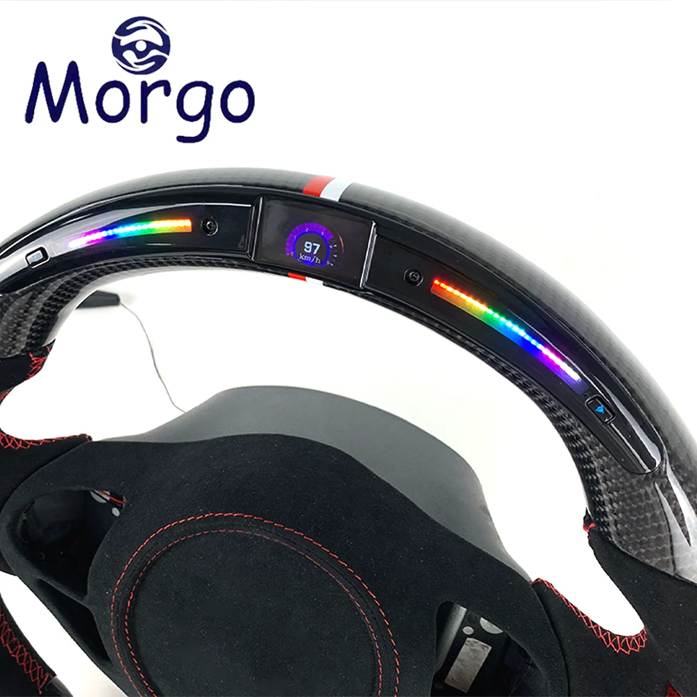 For Nissan 370Z Customized Vibration LED Rpm Carbon Fiber Cars Steering Wheel for FX35 FX30 FX37 FX50 QX70 Racing Style Design