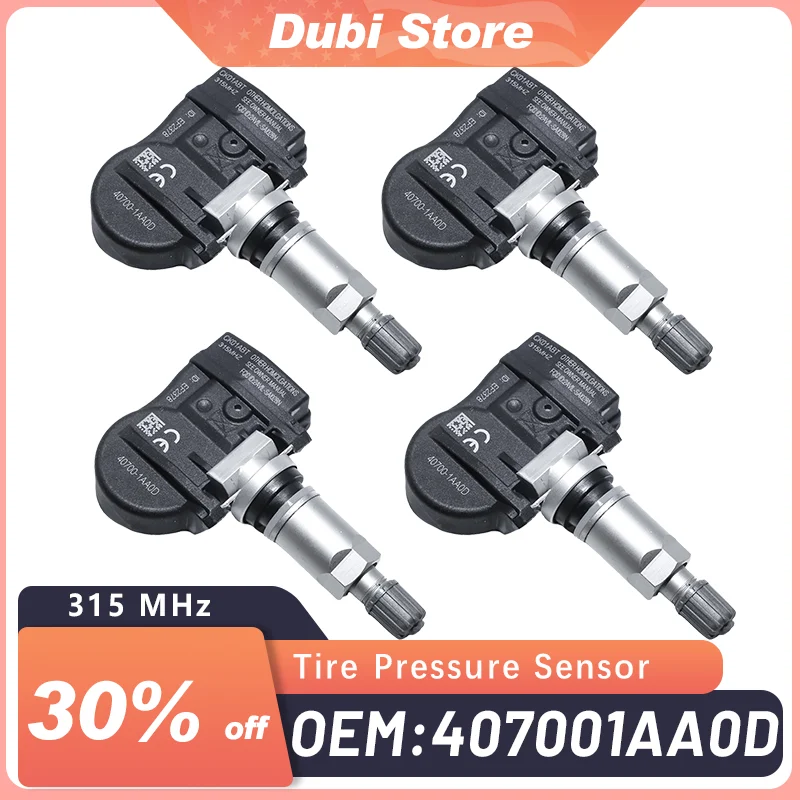 

4pcs TPMS 315mhz Tire Pressure Sensor For Nissan Cube Titan Murano Maxima Frontier Armada Altima GT-R 40700-1AA0D 40700-1AA0C