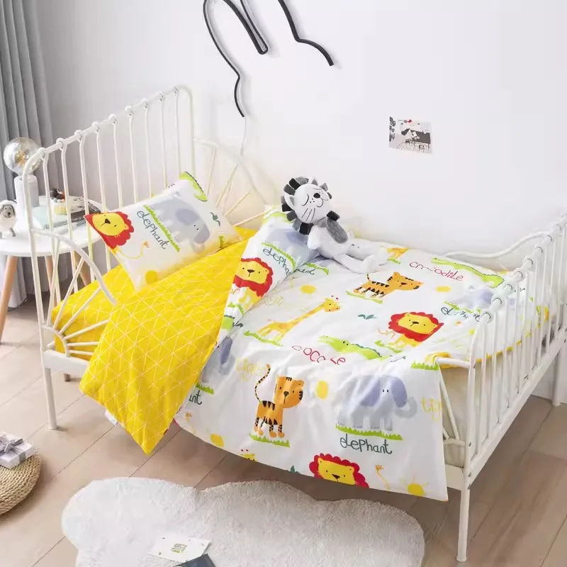 

Without Filler Kit Cartoon Crib Baby Bedding Set Newborn Baby Cot Sheet 3PCS Duvet Cover Pillowcase Sheet