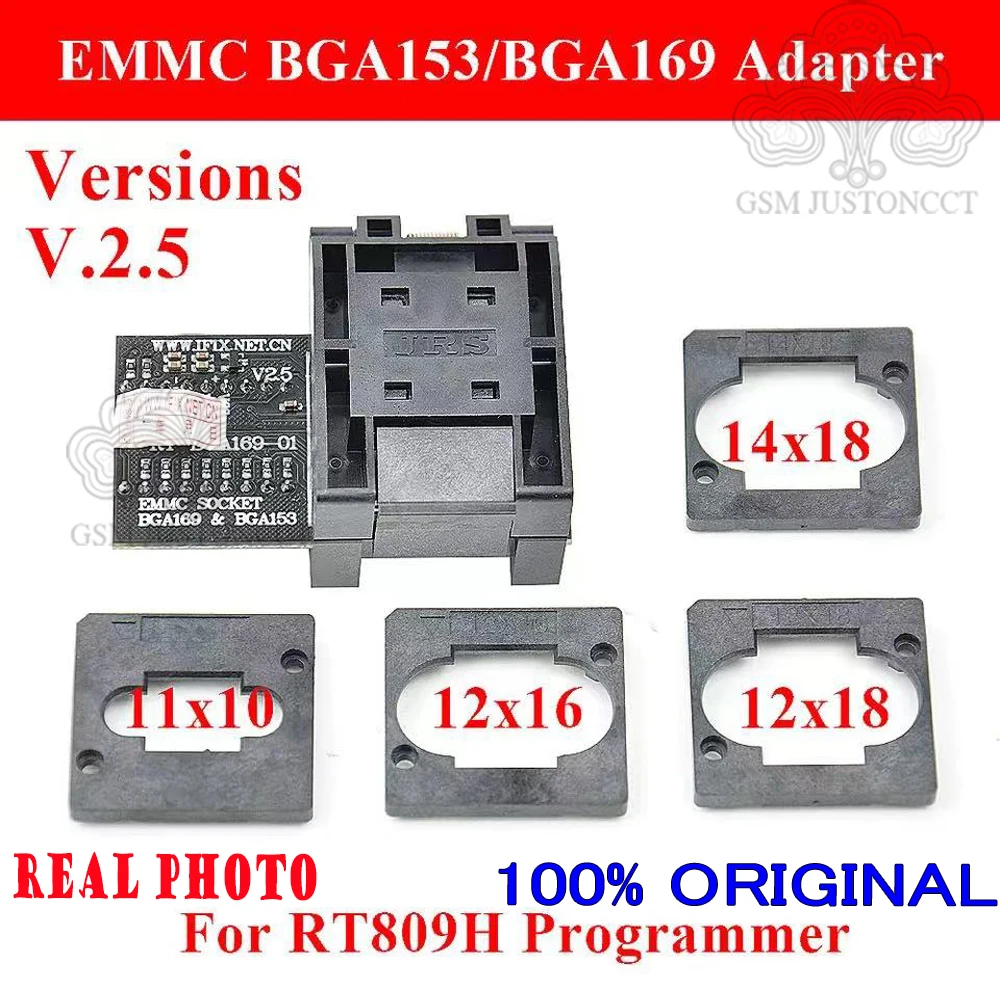 Imagem -03 - Emmc Adaptador Programador Universal Bga153 Bga169 Assento Ardente Rt-bga16901 Soquete V2.5 Matriz para Rt809h tv Celular Carro Pcs