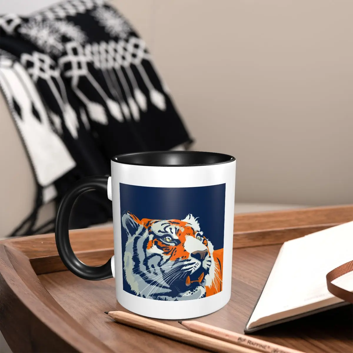 Bengal Tiger Orange And Blue Mug Funny Ceramic Coffee Cups Tea Mugs Milk Cup Drinkware Gift for Woman Man