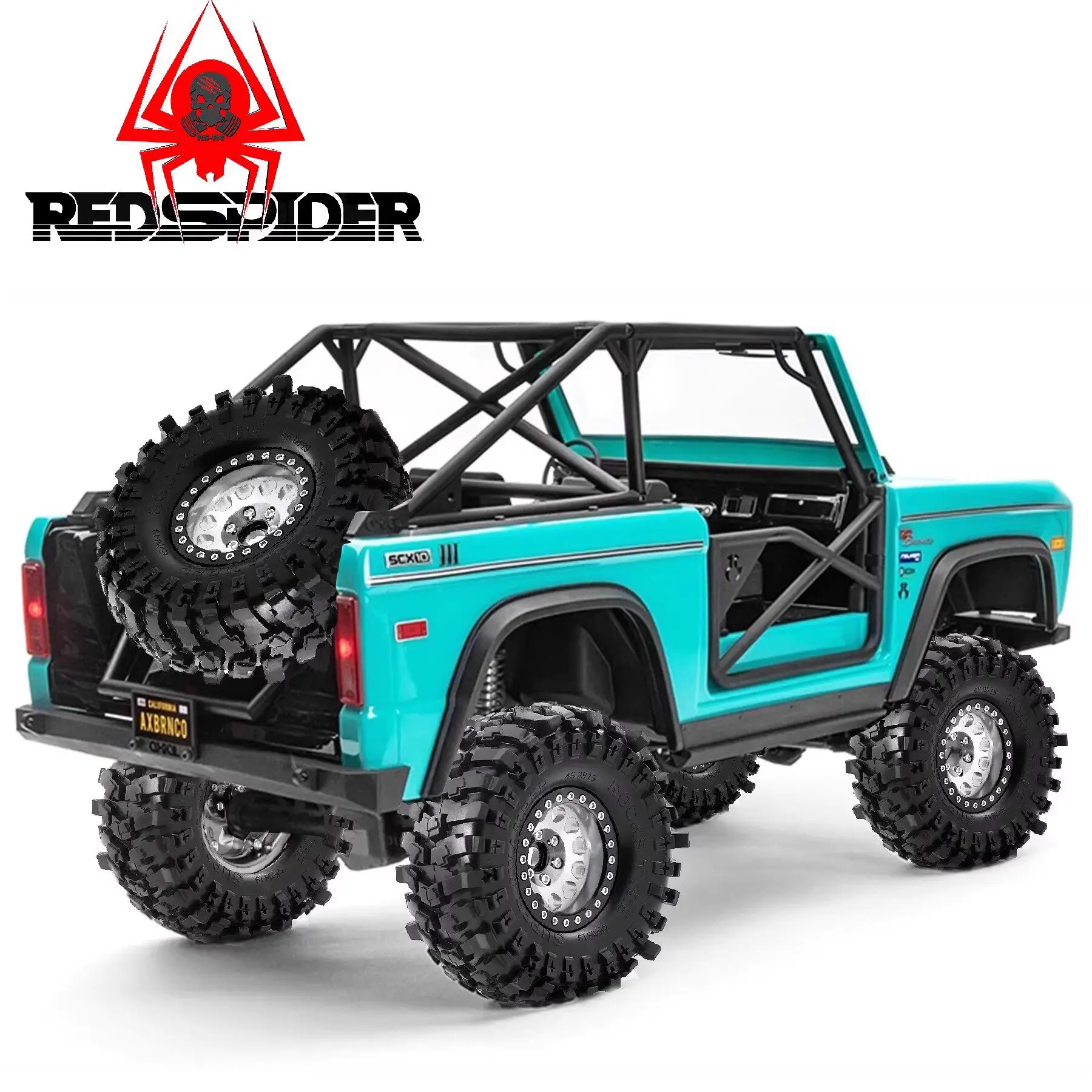 RC Offroad Tire Wheel Set RS Spider R258 1/10 Scale Metal Hub Rubber Tyre Axial SCX10 Gen3 Bronco TRX4 RC Crawler accessories