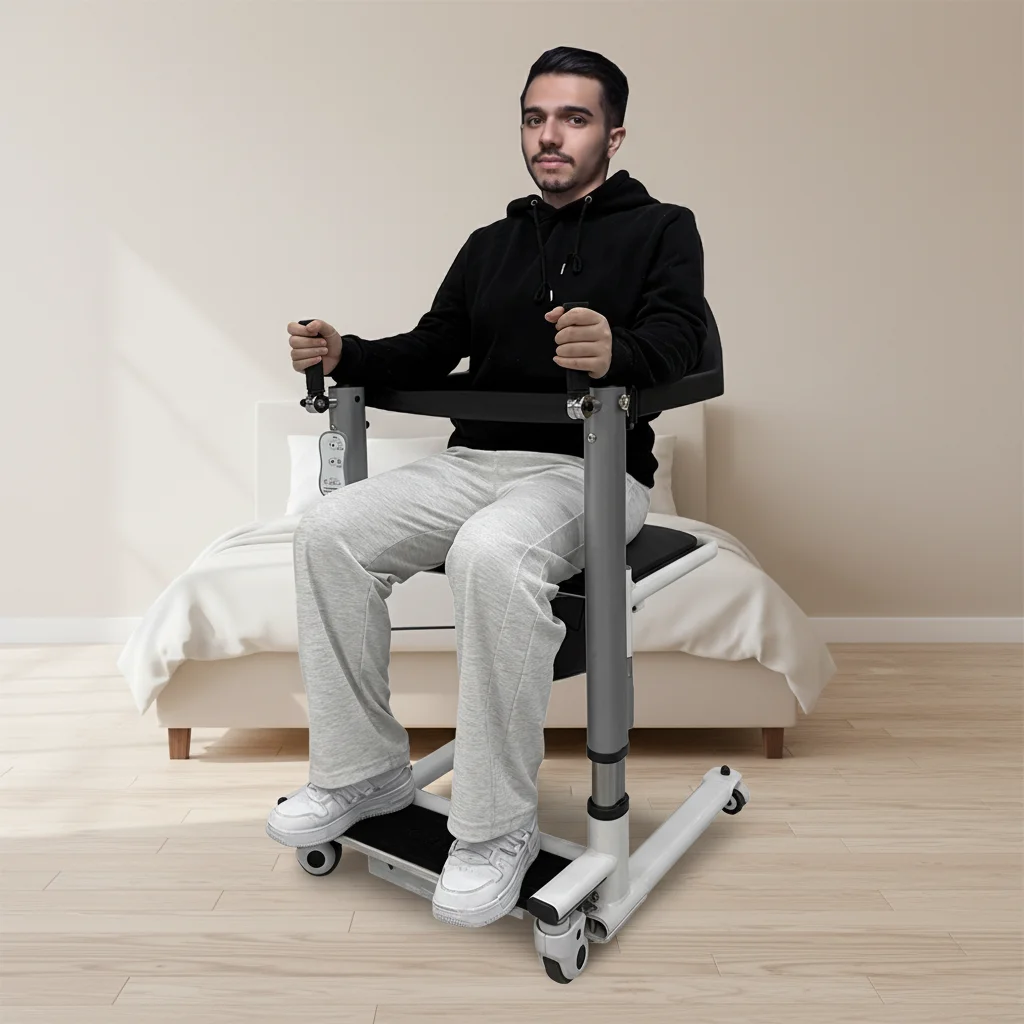 transfer wheelchair and patient care lift Heavy duty adjustable function 150kg load-bearing suitable for family bathroom use