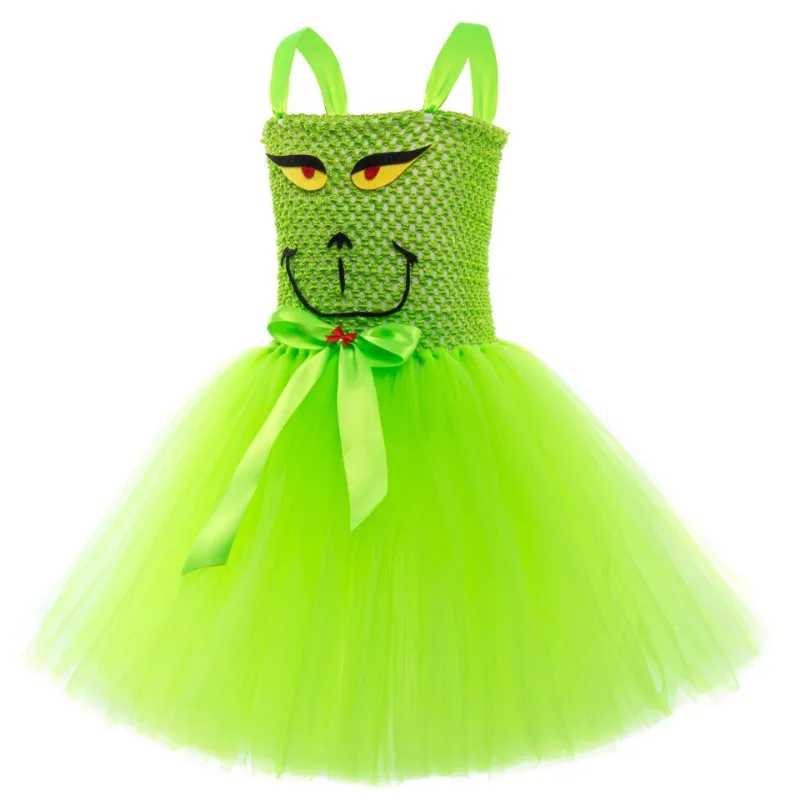 Christmas dress European and American girls skirt photography costume cos  Grinch green hair monster tutu skirt dance fluffy - AliExpress 200000532
