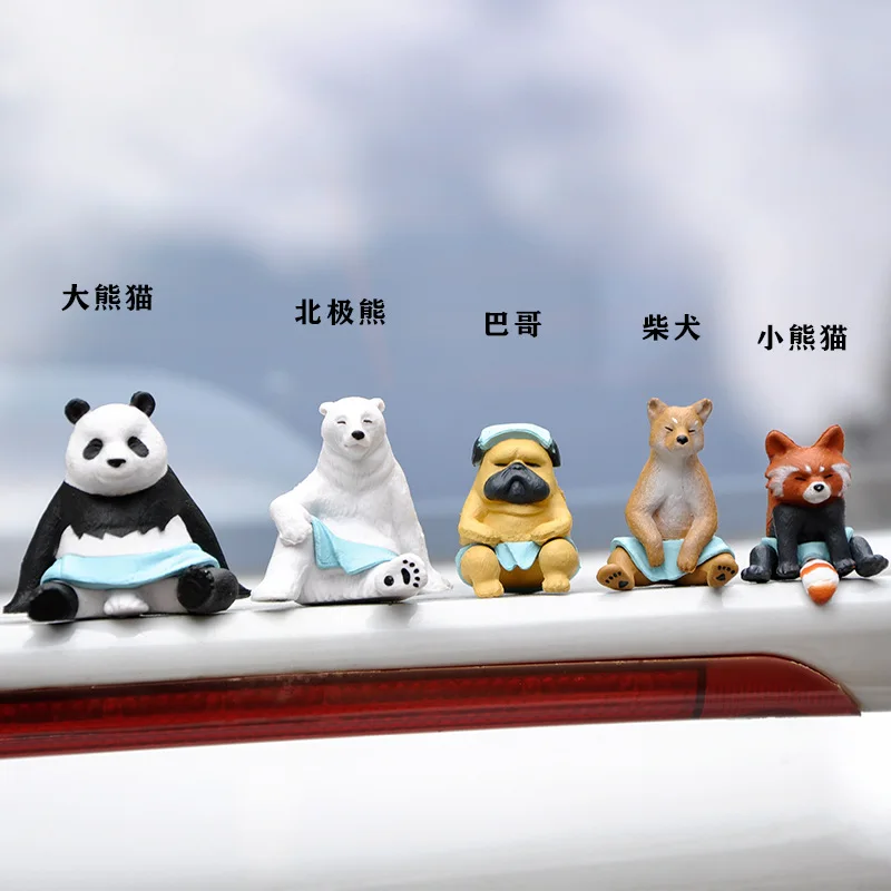 Kawaii Accessories  Sauna Animals Red Panda Giant Panda Shiba Inu, Polar Bear, Pug, Gift Decorations for Children and Classmates