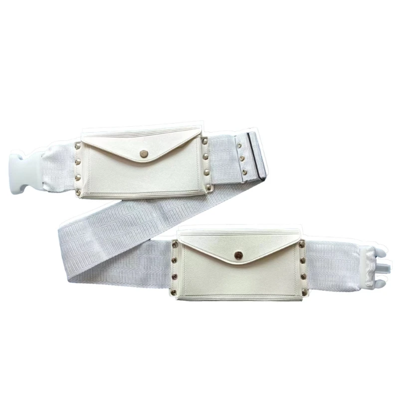 Hajj Belt Studded Waist Belt Waist Bag Stretchy Wide Belt Girdle Arab Fanny Pack for Umrah Girdle White Vintage Belt