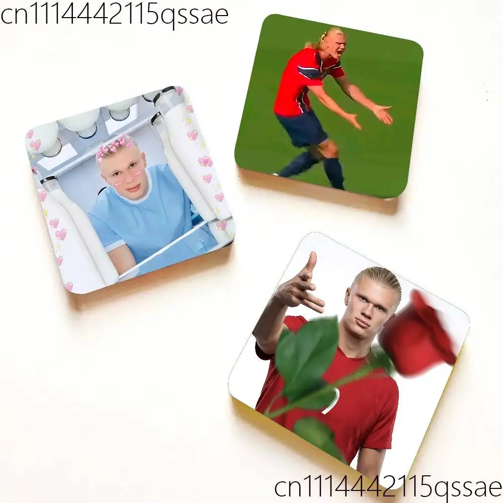 So Funny E-Erling H-Haaland Acrylic Refrigerator Magnets Square Sticker Kitchen Office Decor Creative Birthday Craft Gift