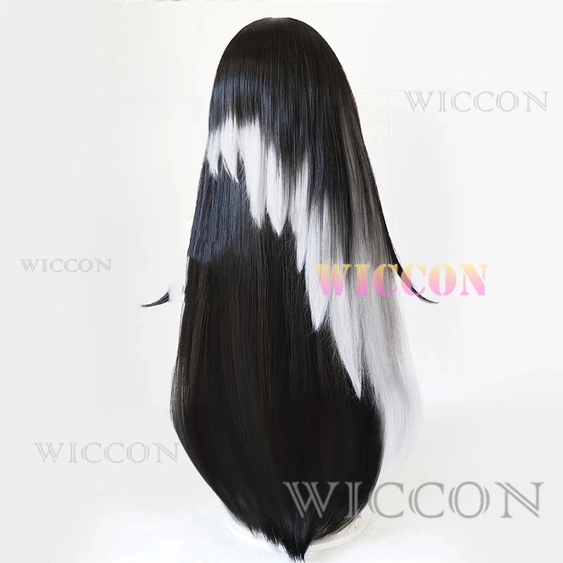 Wuthering Waves Yangyang Cosplay Perücke Schwarz Weiß Langes Haar Midnight Rangers Outrider Natürlicher Resonator Halloween für Frauen Requisiten