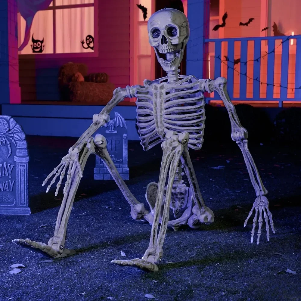 

5.6 FT Halloween Posable Life Size Skeleton Full Body Realistic Bones with Movable Joints for Halloween Indoor and Outdoor