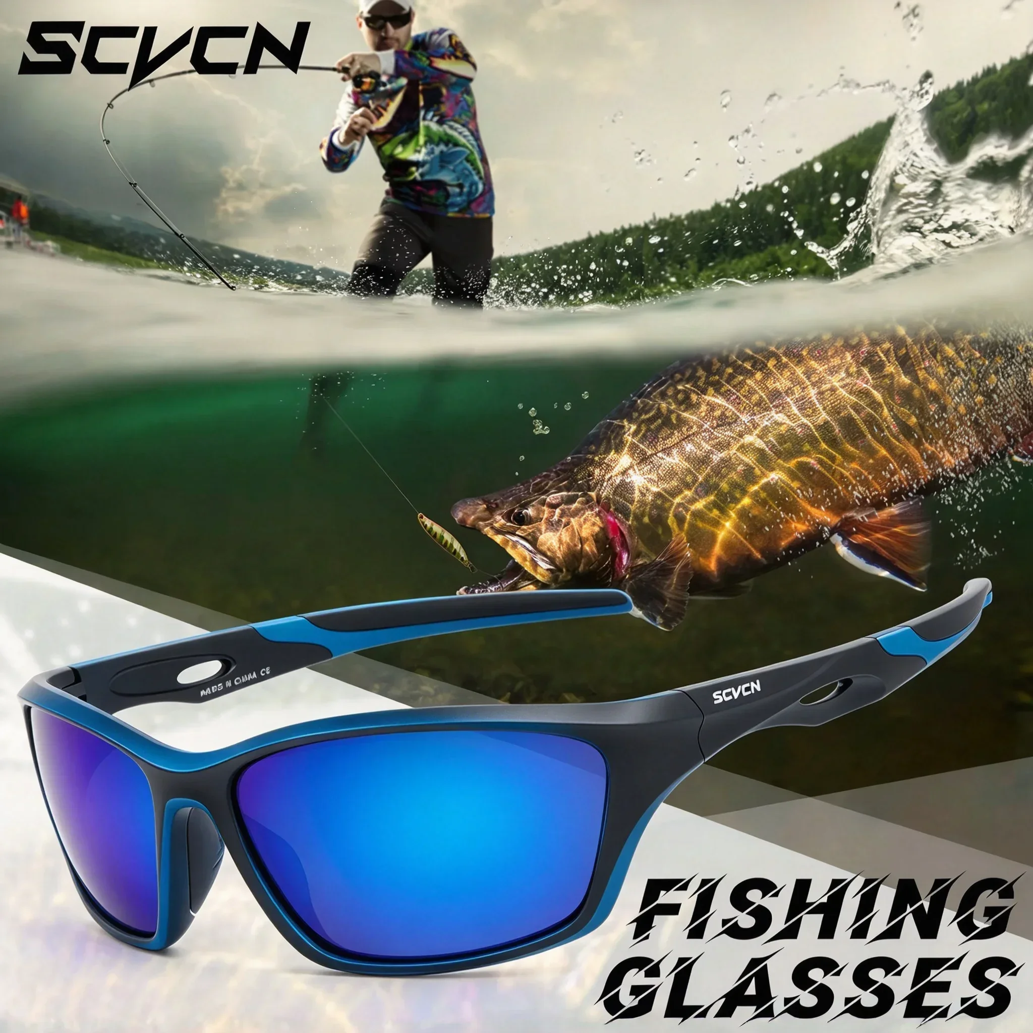 SCVCN Essentials Sunglasses Fashion Polarized Cycling Promotions Men Sports Golf Sunglasses Mountain Bicycle Bike Surfing Beach