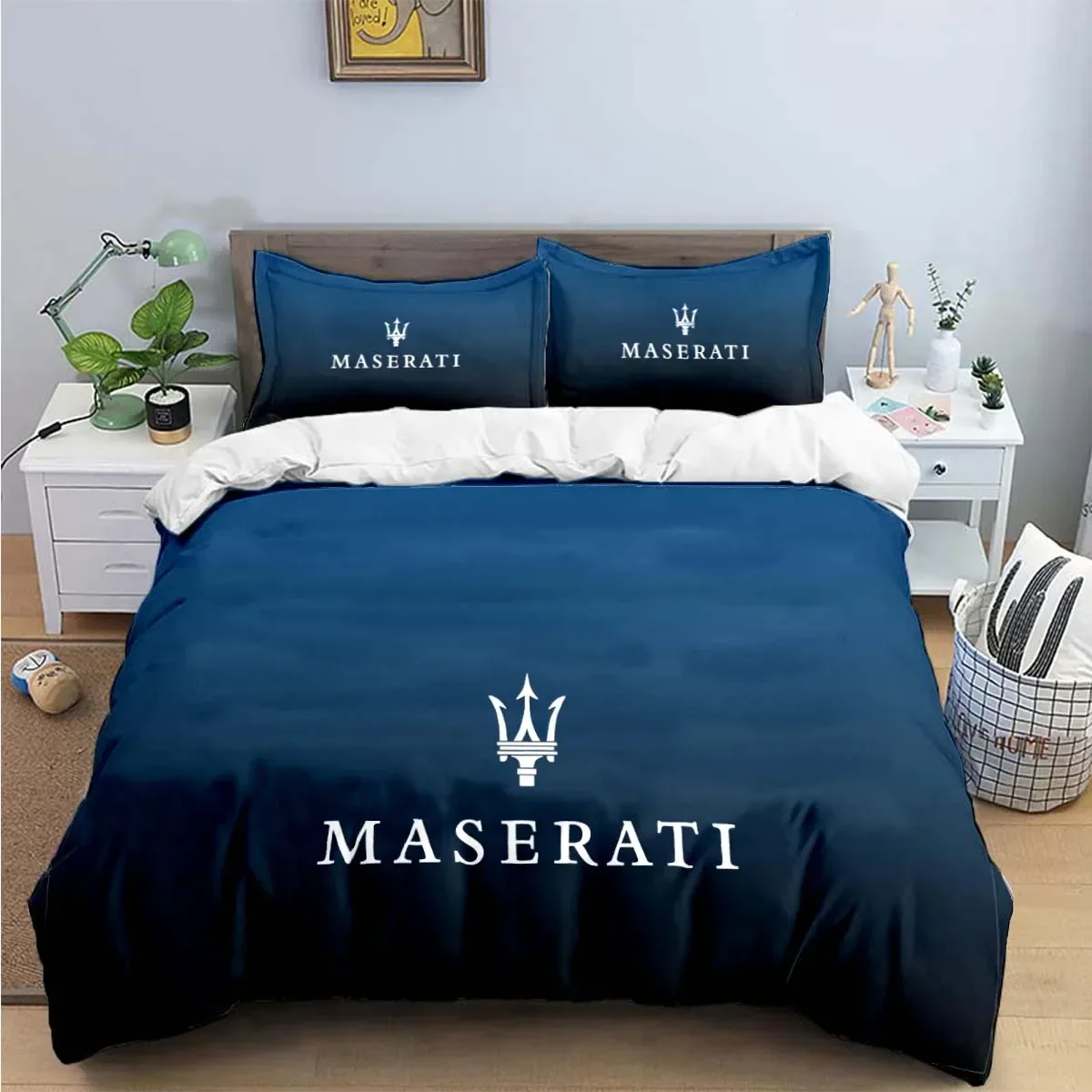 Custom Fashion M-Maserati Print Bedding Sets Exquisite Bed Supplies Set Duvet Cover Bed Comforter Set Bedding Set Luxury