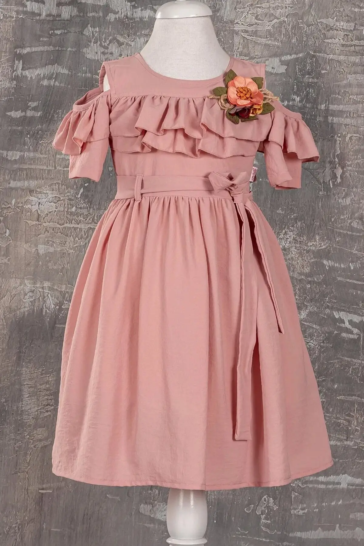 Female Child Pink Colar Frilly Dress