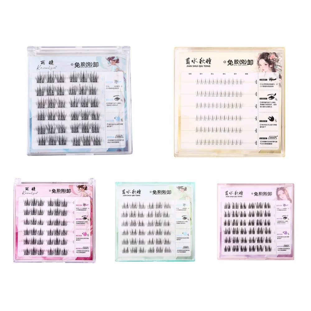 Dulce DIY autoadhesivo grupos de pestañas reutilizables pegamento fino libre extensión de pestañas postizas adhesivo Individual pestañas postizas señora