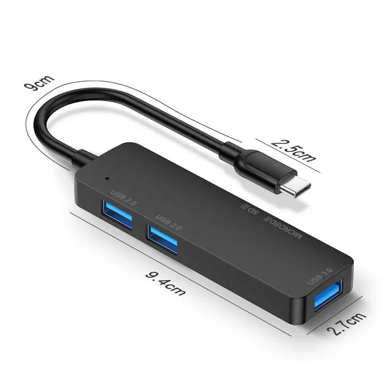 HUB USB a 4 porte 3.0 Hub dati Ultra sottile HUB di tipo c per Macbook,Mac Pro/mini,iMac,Surface Pro,XPS, PC Notebook, HUB USBC