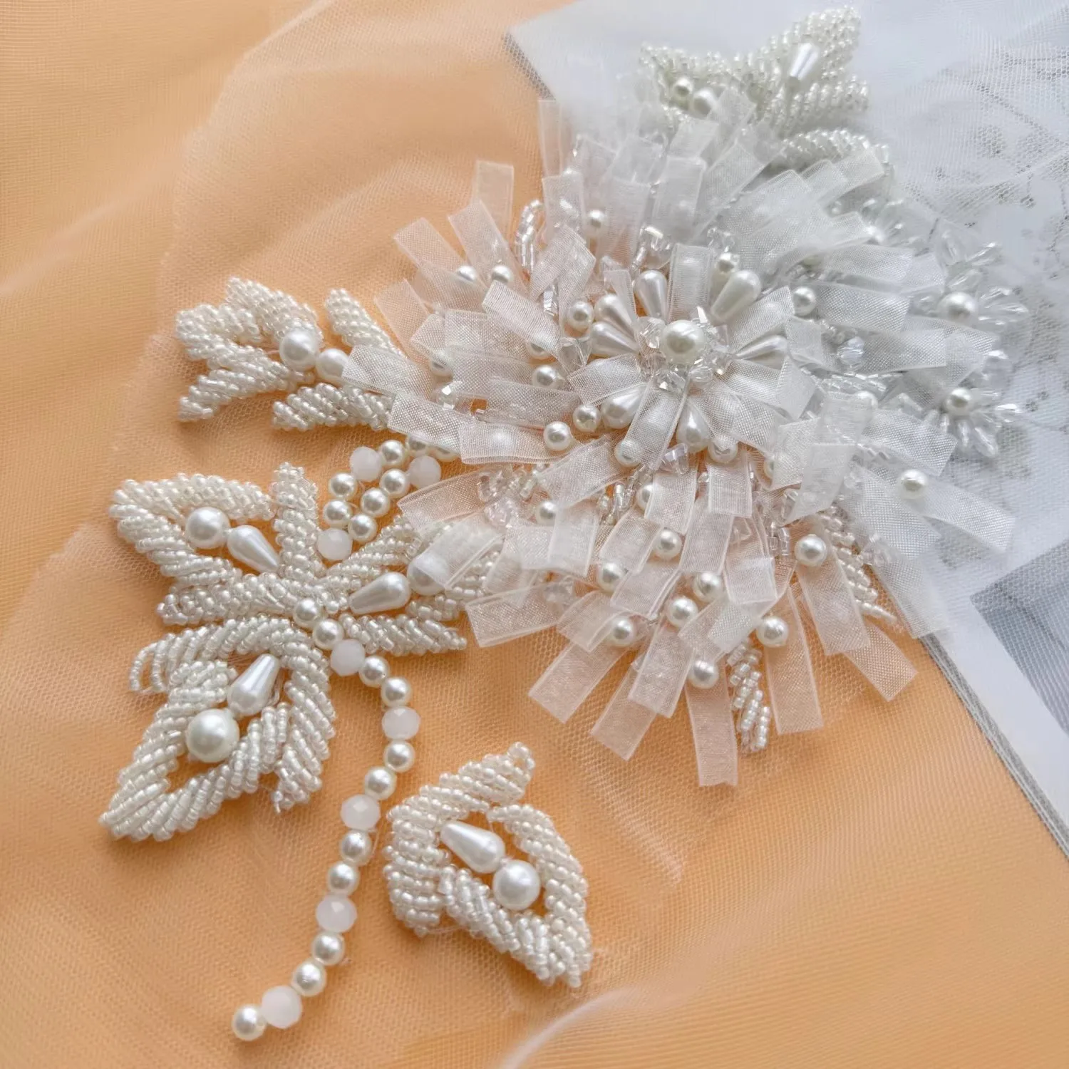 

1pcs handmade hand sewn nail beads Patches for Clothing DIY Coat Dress Accessories Cloth Sticker patches