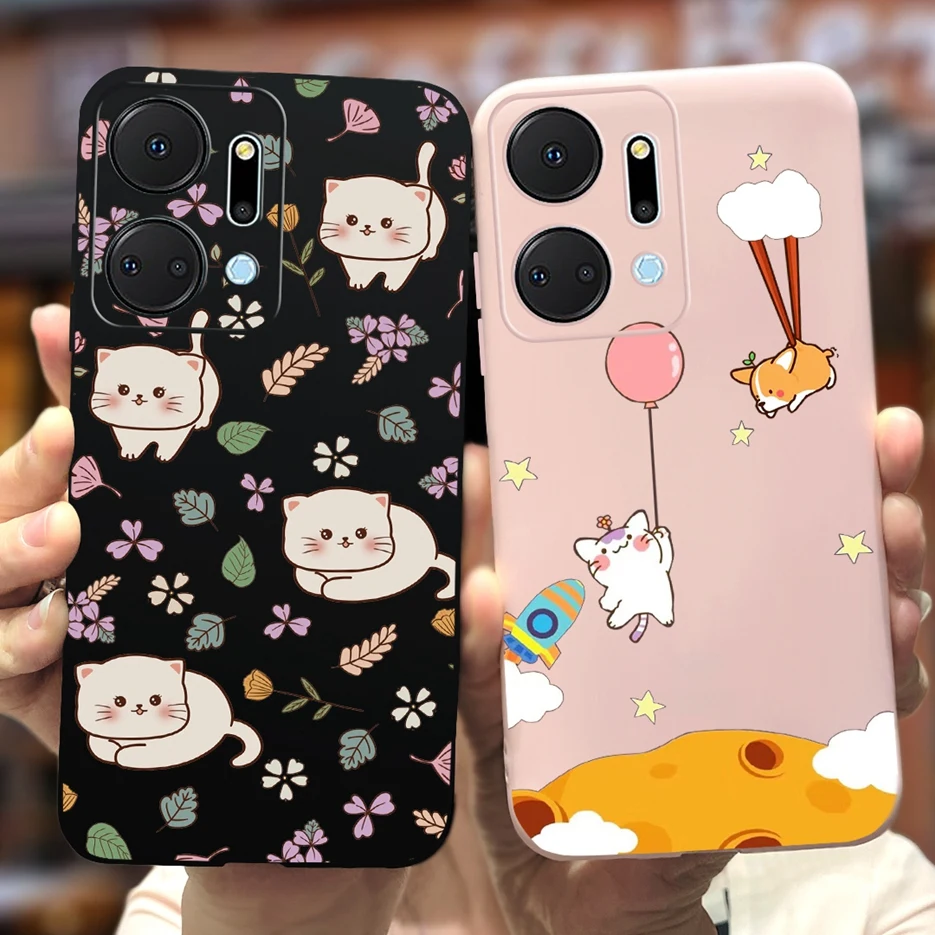 For Honor X7a Case RKY-LX1 Cute Candy Painted Cover Soft Silicone Phone Case For Honor X7a X 7a HonorX7a Back Cover 6.75'' Shell