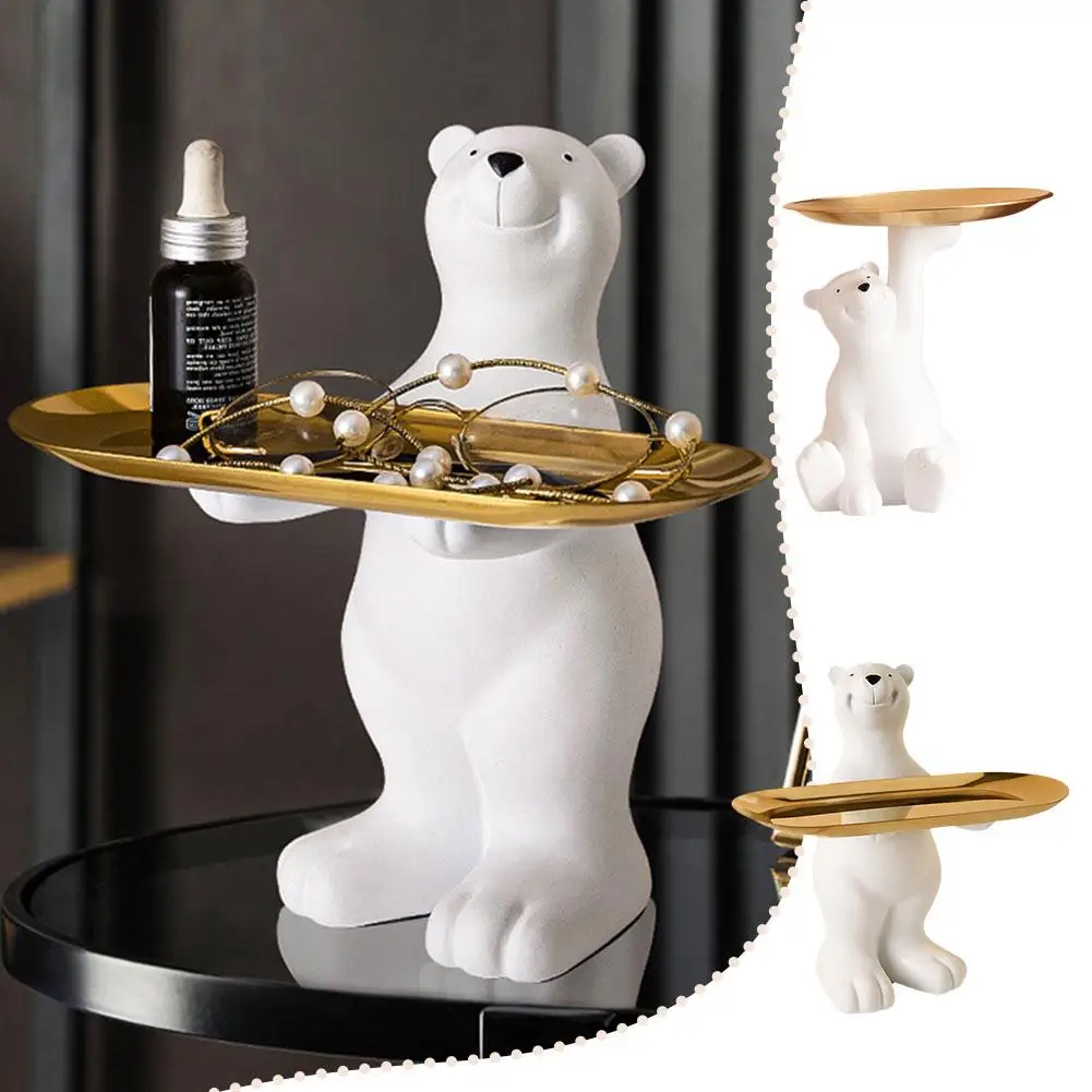 

Polar Bear Landing Storage Ornaments Living Room Porch Home Key Decorative Cabinet Pallet Storage Gift TV Birthday U2U7