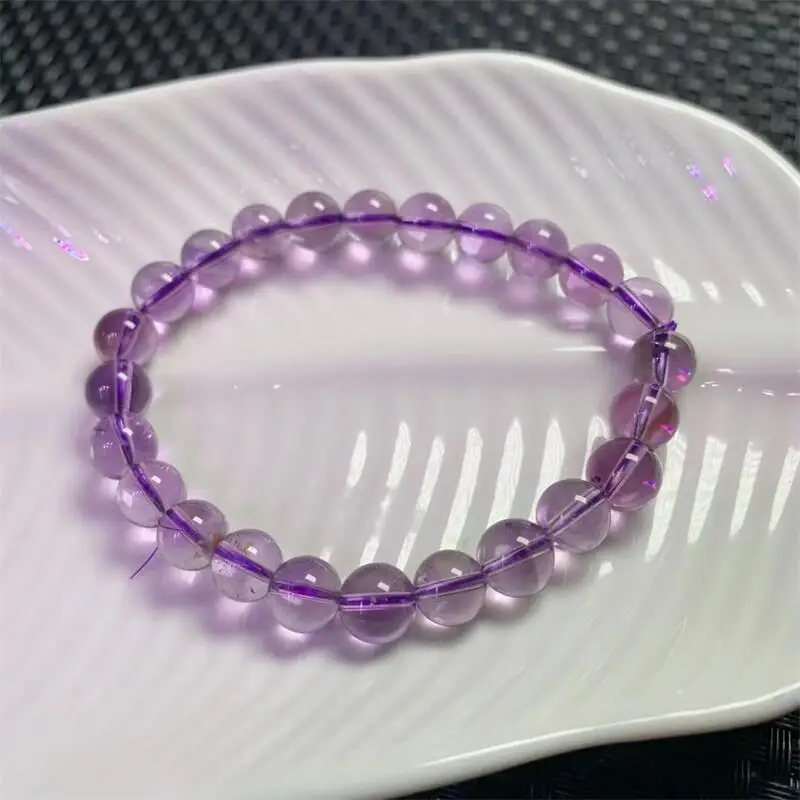 

8MM Natural Amethyst Bracelet Women Reiki Healing Strand Bangles Jewelry For Female Gift 1PCS