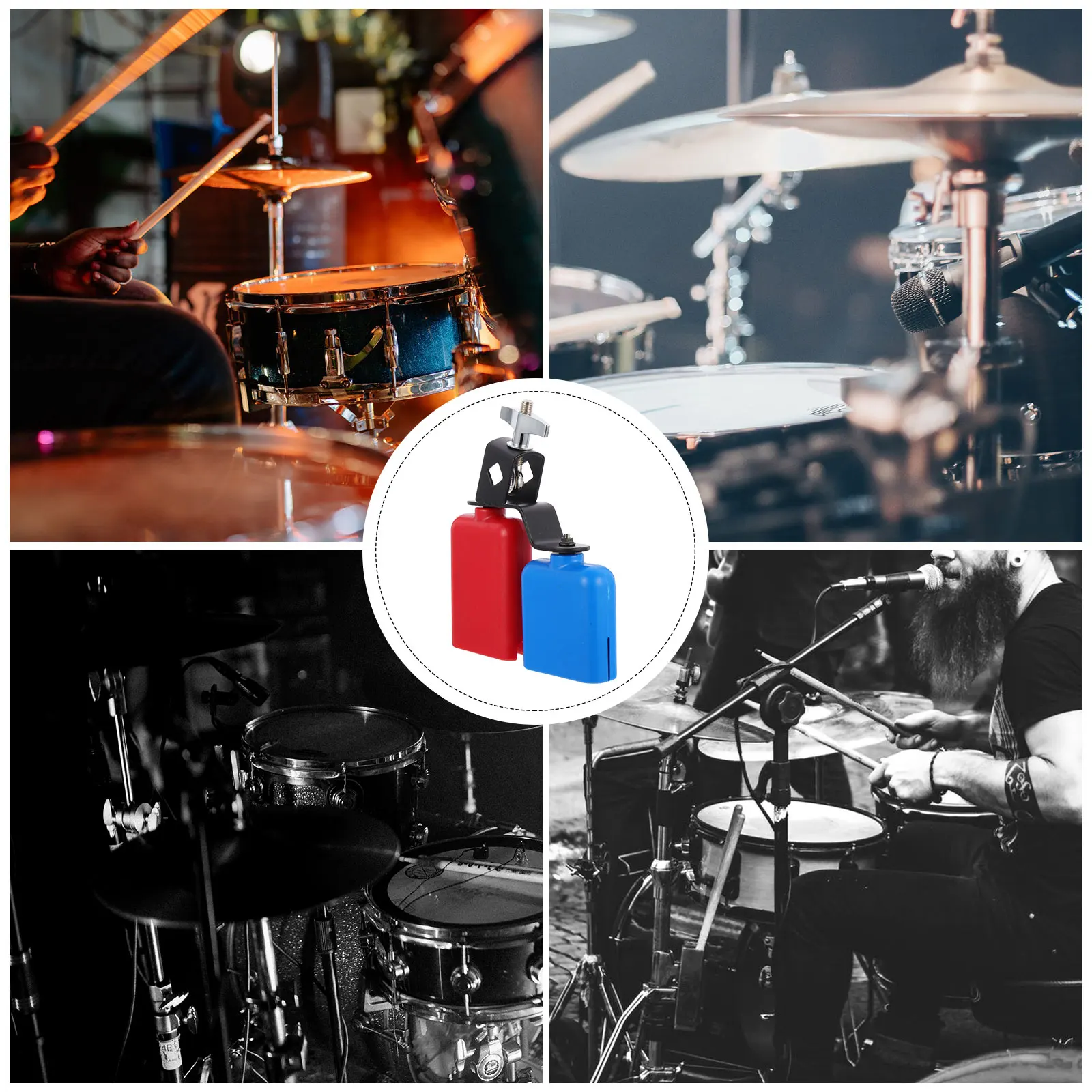 

Cowbell Percussion Instrument Metal Handle Drum Accessories Kids Toy Small Bells Hand Percussion Practical Cowbell Musical