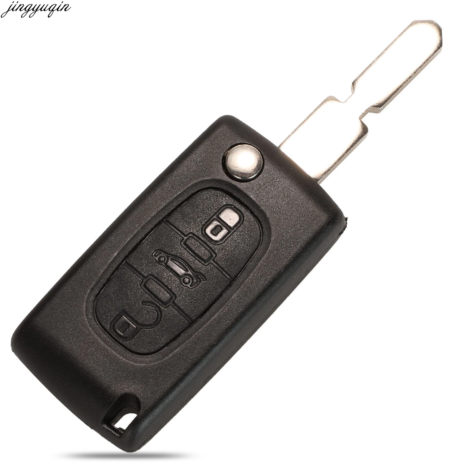 Jingyuqin Remote Car Flip Key Case Shell For Peugeot 406 607 2004-2010 CE0523 CE0536 NE78 NE72 Blade 2/3 Button Fob Replacement