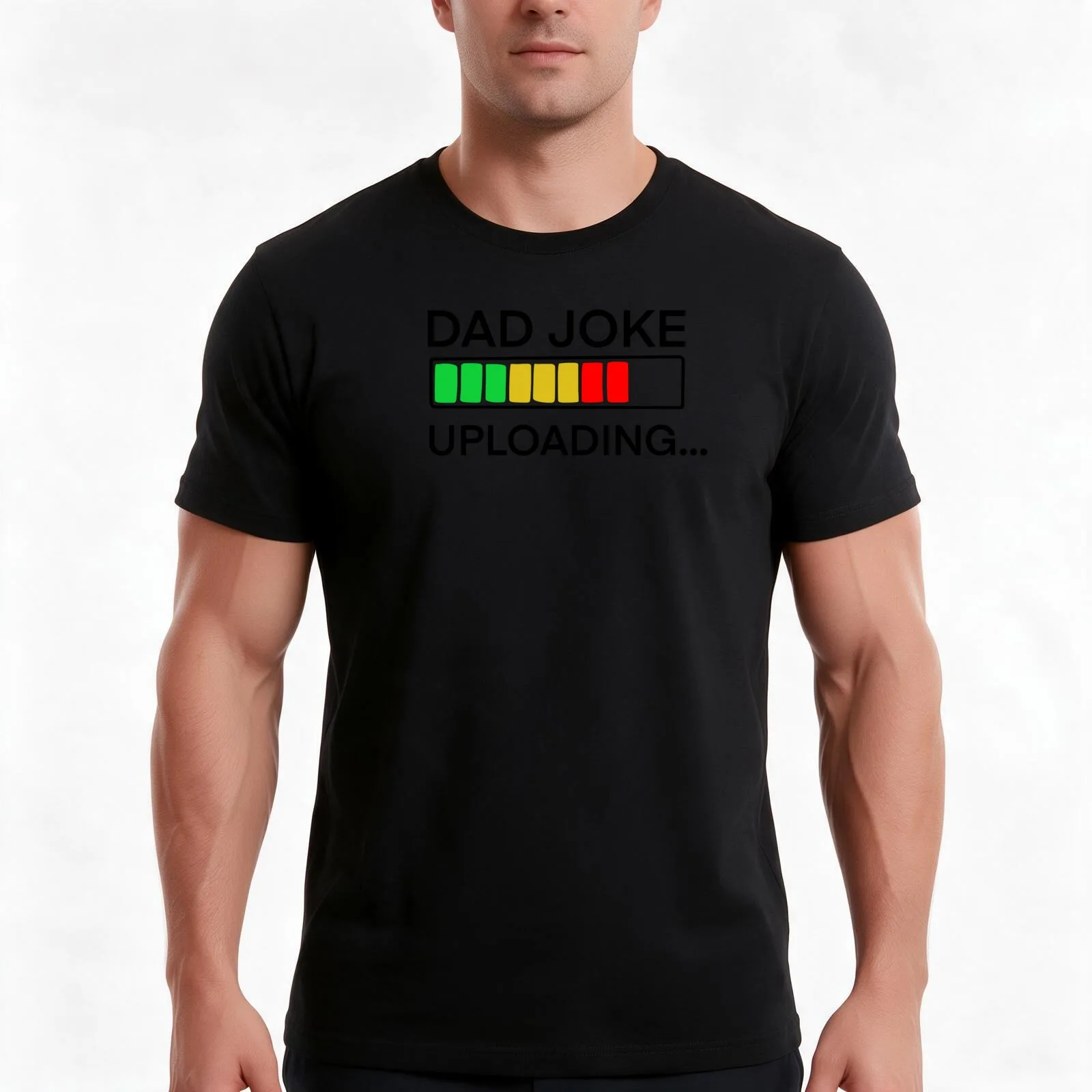 Fathers Day Dad Joke Uploading T-Shirt Summer Casual Cotton Tee Oversized Streetwear Tops Vintage Graphic Print 100% Cotton