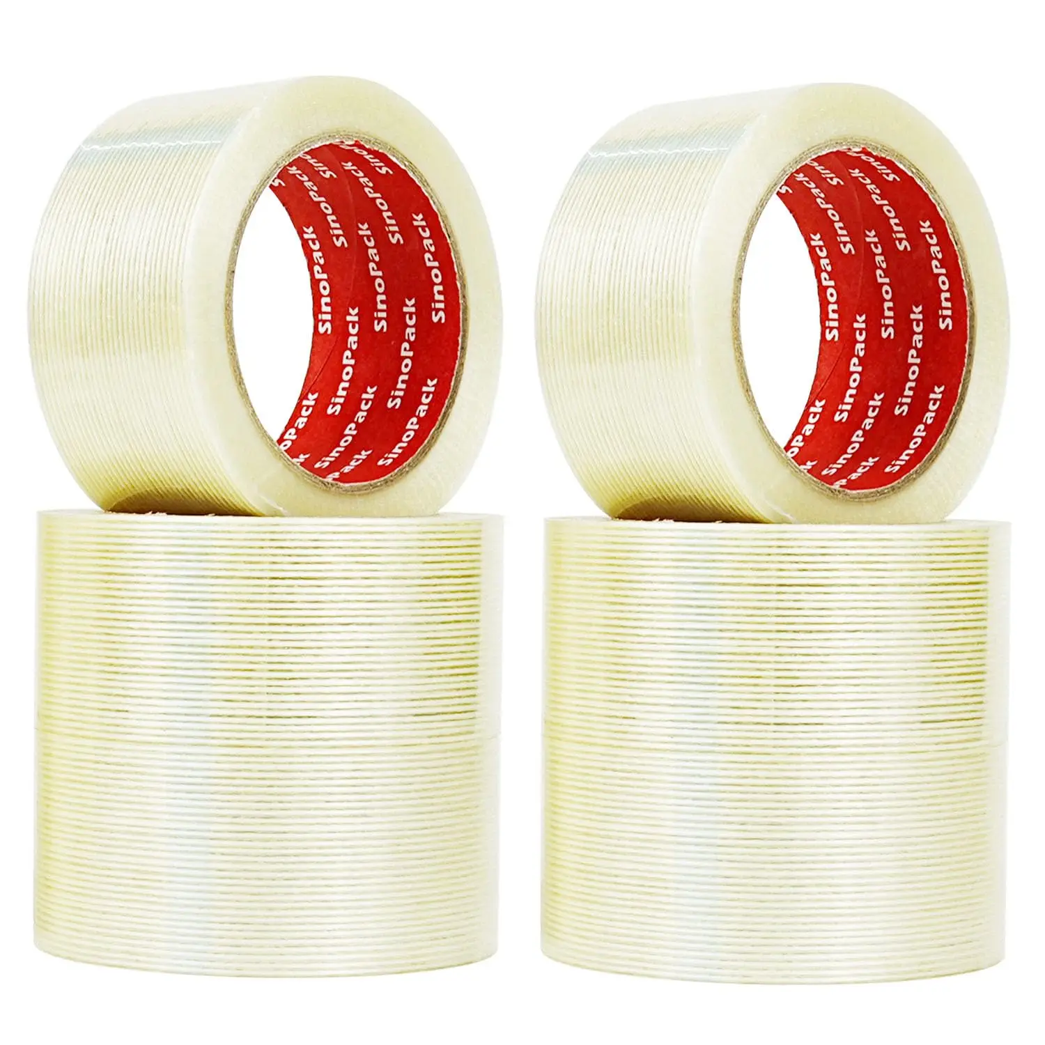 

Reinforced Packing Tape - 6 Pack, 5.5 Mil x 2 Inch x 30 Yds, Heavy Duty Strong Nylon Tape, Fiberglass Reinforced