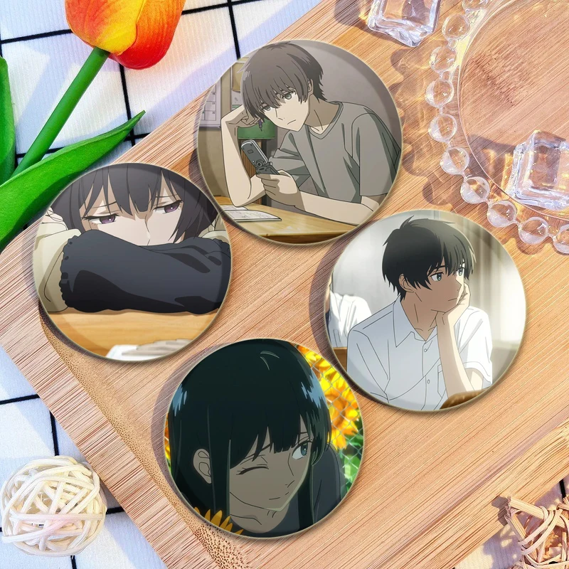 The Tunnel To Summer,The Exit of Goodbyes Pins Round Cartoon Brooches for Backpack Cothes Accessories Anime Collection Badge image 5