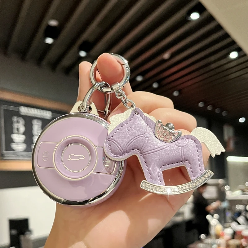 Shell Bag Keychain For Mercedes Benz SMART Fortwo 1 BRABUS 1 Benz SMART 2022 2023 TPU Car Remote Key Case Fob Cover Accessories